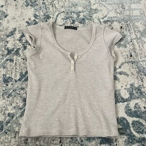 Brandy Melville Zelly Brown Stripe top